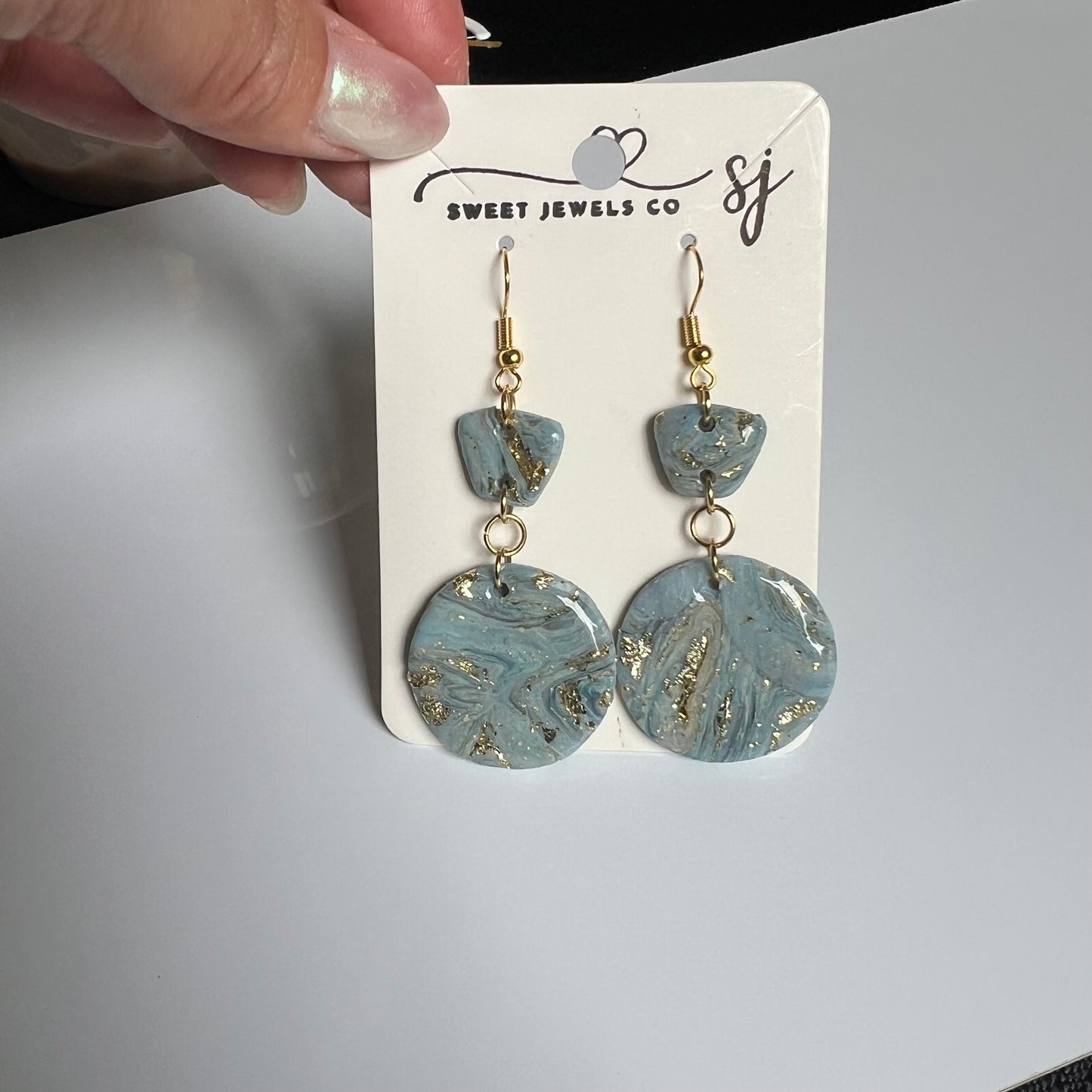 Light Blue & Gold Dangle