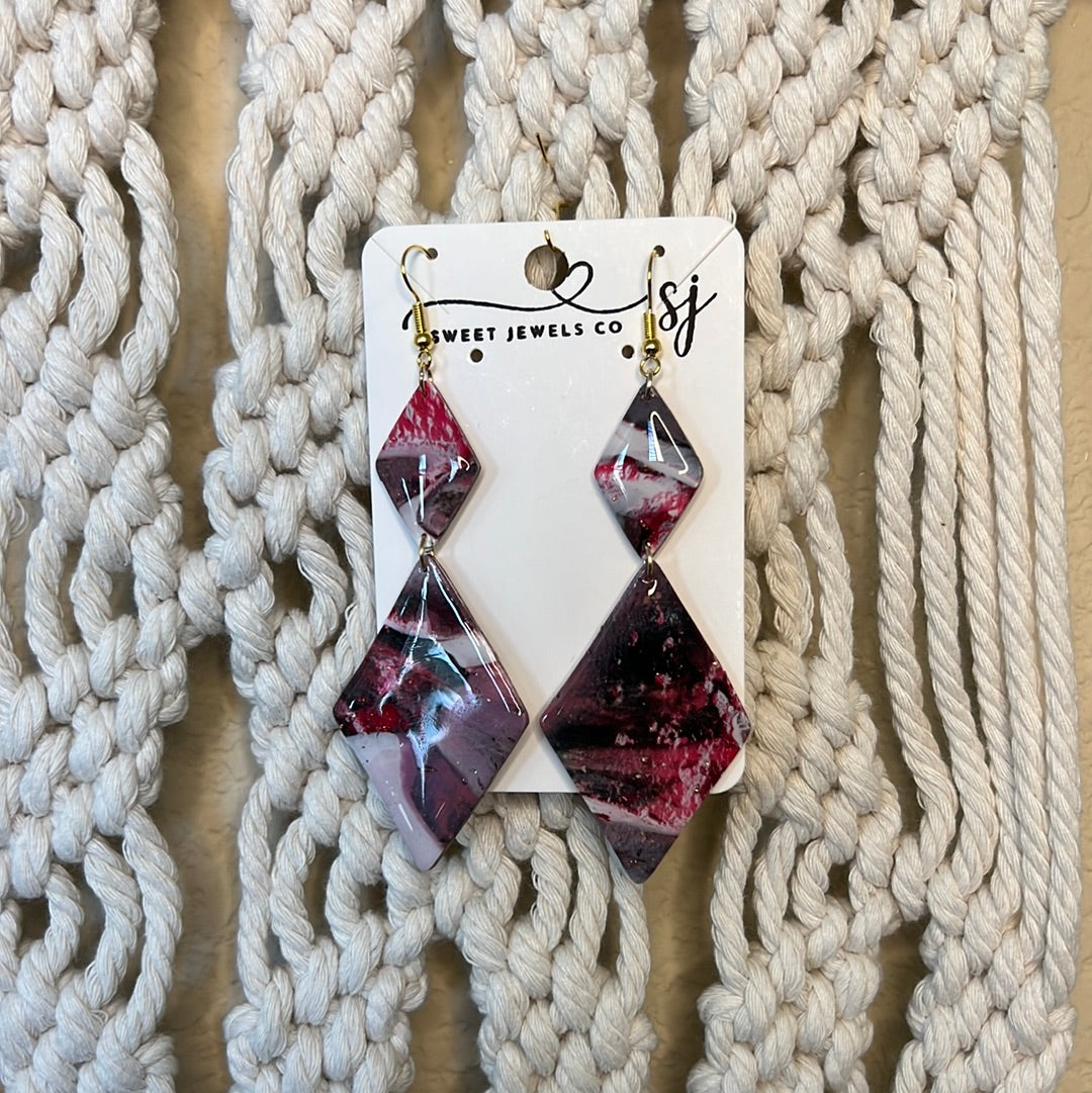 Retro Galaxy Diamond Dangles