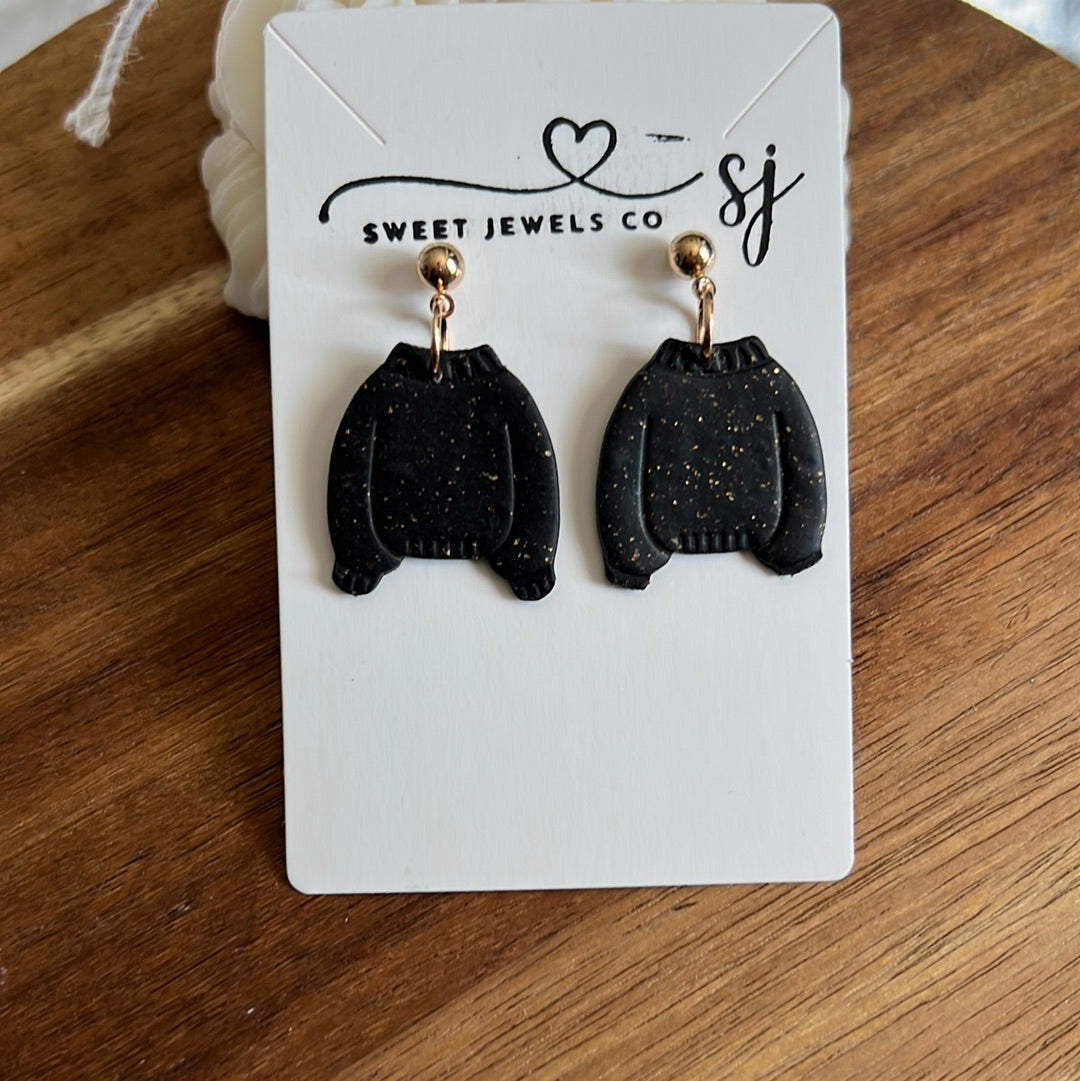 Sweater glitter gold stud