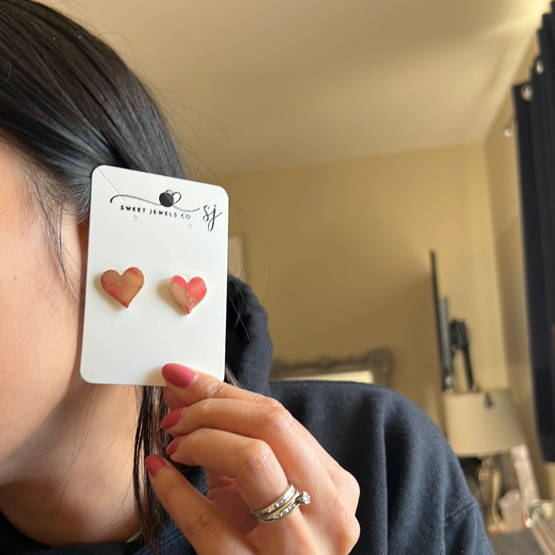 Pointed Heart Studs