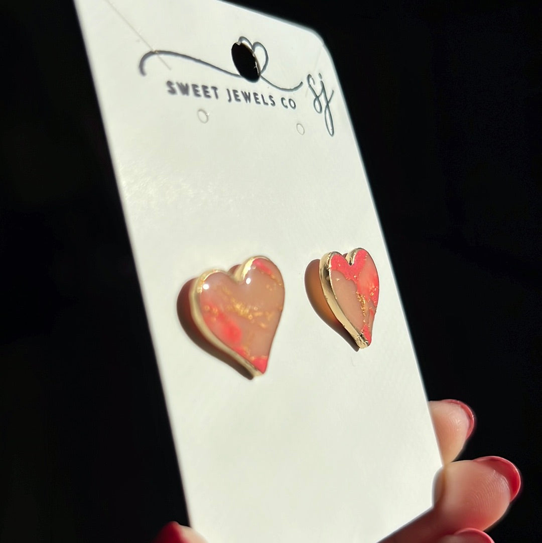 Pointed Heart Studs