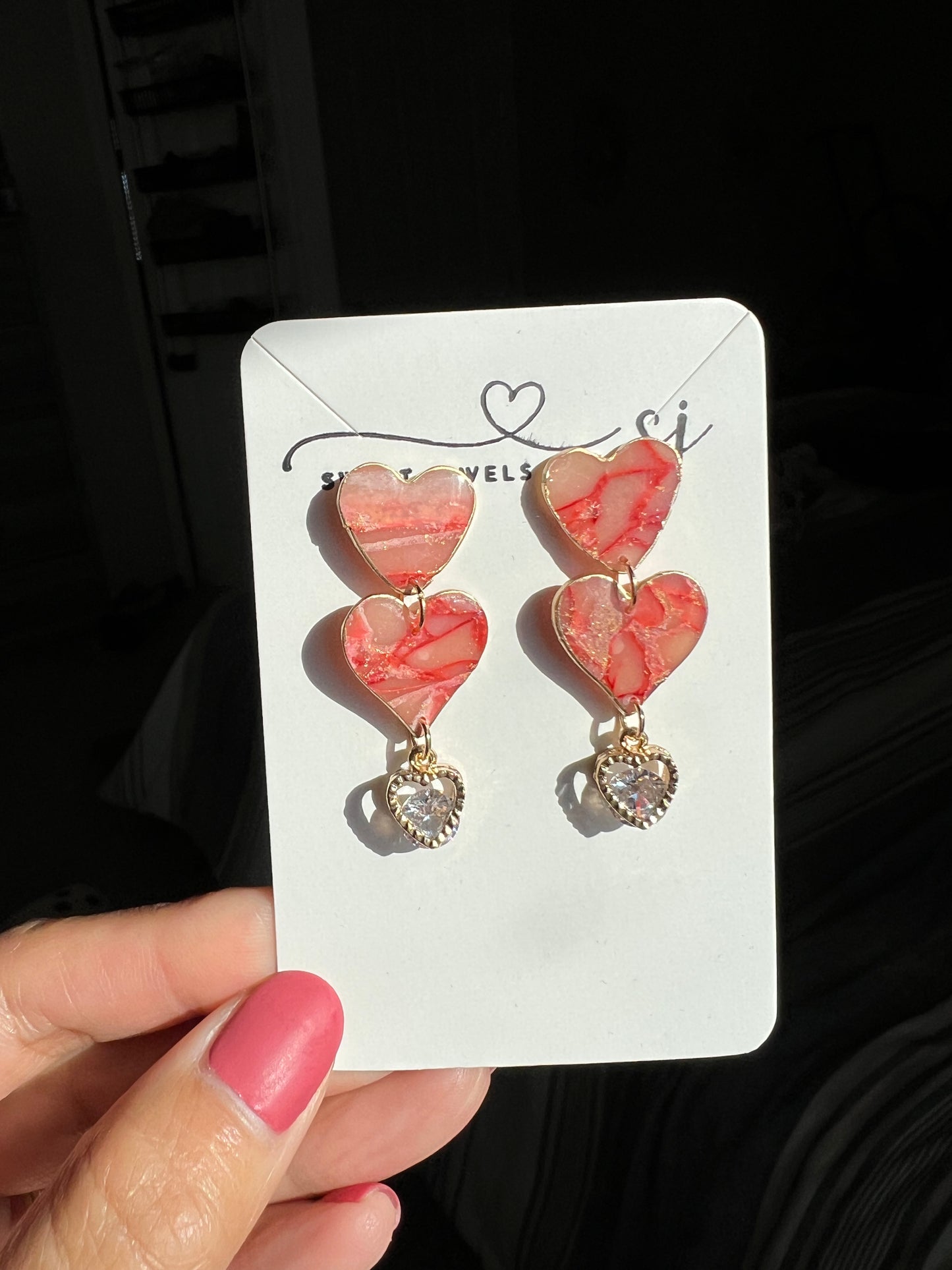 Two Heart Stud Dangles