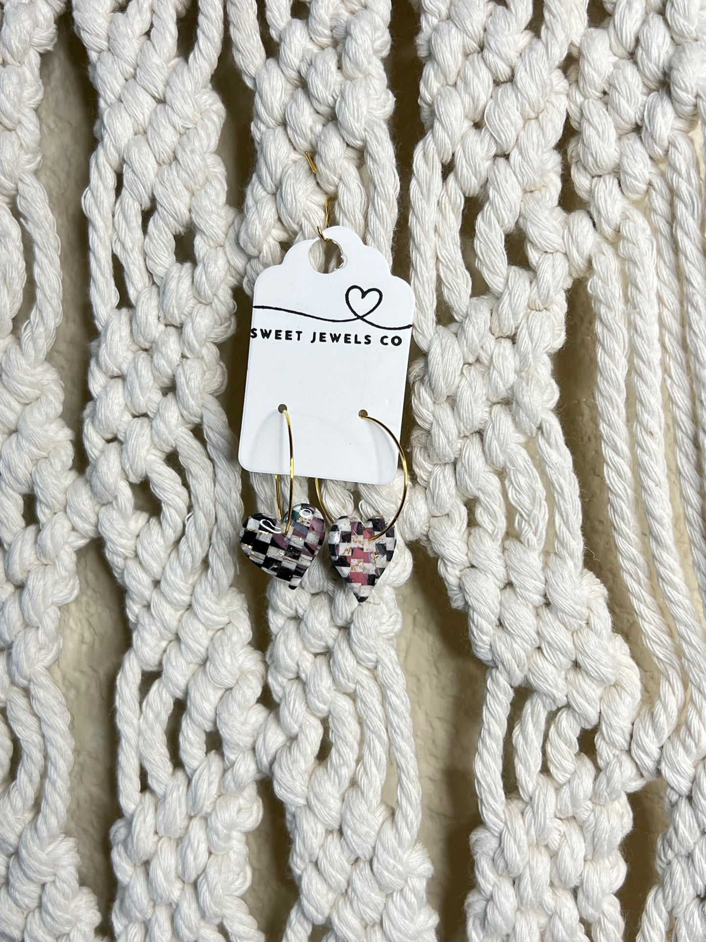 Checkered Heart Hoops