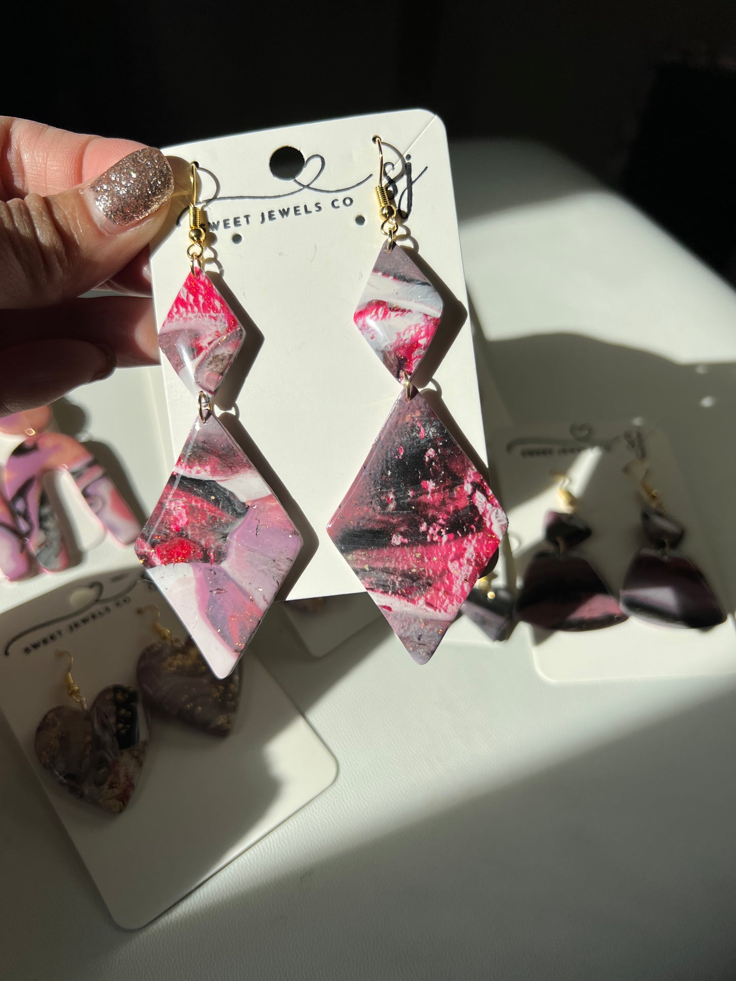 Retro Galaxy Diamond Dangles
