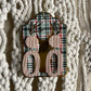 Winter Mauve Silver Rectangle Dangle