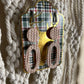 Winter Mauve Silver Rectangle Dangle