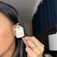Translucent and Gold flakes studs
